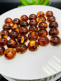 Amber Round Cabochon • 8 mm Size • Pack of 2 Pcs •AAA Quality  • Natural Amber from Ukraine • Amber Cabochon • Flat Back Cabs