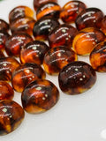 Amber Round Cabochon • 8 mm Size • Pack of 2 Pcs •AAA Quality  • Natural Amber from Ukraine • Amber Cabochon • Flat Back Cabs