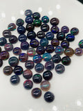 Black Opal Cabochon • 6 mm Size • Pack of 5 Pcs • Code B18 - AAA Quality • Natural Opal Treated Color • Ethiopian Opal Cabs