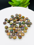 Black Opal Cabochon • 6 mm Size • Pack of 5 Pcs • Code B19 - AAA Quality • Natural Opal Treated Color • Ethiopian Opal Cabs