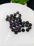 Black Opal Cabochon • 6 mm Size • Pack of 5 Pcs • Code B21 - AA Quality • Natural Opal Treated Color • Ethiopian Opal Cabs