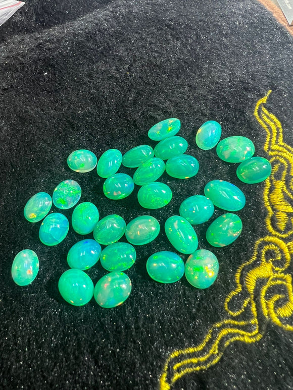 Opal Cabochon 9X11mm Size • pack of 1 Pcs AAA Quality • Natural Opal Green color Treated Color • Ethiopian Opal  Cabochon