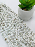 Shiva Shell Round Coin Beads - 6 / 8 mm Size • AAA Quality• Length 40 cm •  Natural Single Shiva Shell Beads  • One Sided Shiva Shell Beads