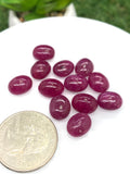 Natural Ruby Cabochon • 9x11 mm Size • Pack of 1 Piece • AAA Quality •  Origin Tanzania • Ruby Oval Cabs- Natural Ruby Stones