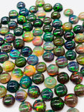 Black Opal Cabochon • 6 mm Size • Pack of 4 Pcs • Code B16 - AAAA Quality • Natural Opal  Treated Color • Ethiopian Opal Cabs