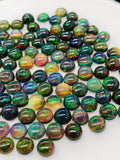 Black Opal Cabochon • 6 mm Size • Pack of 4 Pcs • Code B16 - AAAA Quality • Natural Opal  Treated Color • Ethiopian Opal Cabs