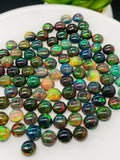 Black Opal Cabochon • 6 mm Size • Pack of 4 Pcs • Code B16 - AAAA Quality • Natural Opal  Treated Color • Ethiopian Opal Cabs