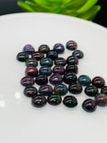 Black Opal Cabochon • 6 mm Size • Pack of 5 Pcs • Code B21 - AA Quality • Natural Opal Treated Color • Ethiopian Opal Cabs