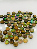 Ethiopian Opal Cabochon • 5 mm Size • Pack of 6 Pcs • Code B26 - AAA Quality • Natural Opal Green & Yellow Treated Color