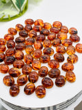 Amber Oval Cabochon • 8x10 mm Size • Pack of 4 Pcs •AAA Quality • Natural Amber from Ukraine • Amber Cabochons • Flat Back Cabs