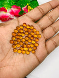 8 mm Citrine Round Cabochons - Pack of 4 pcs- Brandy Color-  AAA Quality - Natural Citrine Cabs