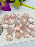 Morganite Round Cabochon • 12 mm Size  • Pack of 2 Pcs •  AAA Quality • Natural Morganite Round Cabochon • Morganite Cabs