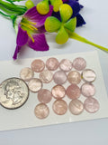 Morganite Round Cabochon • 12 mm Size  • Pack of 2 Pcs •  AAA Quality • Natural Morganite Round Cabochon • Morganite Cabs