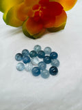 Aquamarine 8MM Round Cabs- Aquamarine cabochon Pack of 2 Pcs Good Quality cabs- Blue Aquamarine, origin Nigeria