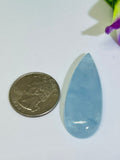 Aquamarine Pear Cabs-45X17mm, thickness 8MM Aquamarine cabochon Pack of 1 Pcs Good Quality cabs- Blue Aquamarine, weight 50 carat.