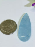 Aquamarine Pear Cabs-45X17mm, thickness 8MM Aquamarine cabochon Pack of 1 Pcs Good Quality cabs- Blue Aquamarine, weight 50 carat.