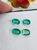 4 Pc.Emerald 6X8 MM Oval Faceted Cut  - Pack of 4 Pcs - Natural Emerald Cut loose Stone  - Origin Zambia, 4 carat weight