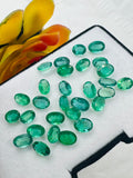 2Pc. Emerald 5X7 MM Oval Faceted Cut  - Pack of 2 Pcs - Natural Emerald Cut loose Stone  - Origin Zambia