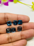 Blue Topaz  Faceted  Cushion - 8 mm Size -  AAA Quality  - Pack 1 Piece -  Natural London Blue Topaz Stone -  Loose gemstone