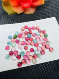 Reserved Tourmaline cabs 5MM Multi Color Cabochon  ,Tourmaline gemstone loose cabs , Tourmaline cabs , Pack of 5 Pcs, AAA Quality