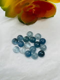 Aquamarine 8MM Round Cabs- Aquamarine cabochon Pack of 2 Pcs Good Quality cabs- Blue Aquamarine, origin Nigeria