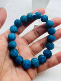 Neon Apatite Carving Bracelet, 12MM Carved Round Beads, length 7.5'' stretch bracelet .code #2