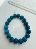 Neon Apatite Carving Bracelet, 12MM Carved Round Beads, length 7.5'' stretch bracelet .code #2