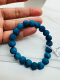 Neon Apatite Carving Bracelet, 10MM Carved Round Beads, length 7.5'' stretch bracelet