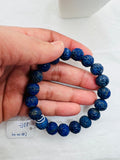 Lapis carving Bracelet 10MM Beautiful Blue Bracelet, Natural Lapis Round Beaded Bracelet , Gemstone carving beads