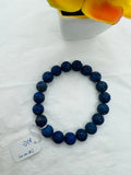 Lapis carving Bracelet 10MM Beautiful Blue Bracelet, Natural Lapis Round Beaded Bracelet , Gemstone carving beads