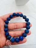 Lapis carving Bracelet 10MM Beautiful Blue Bracelet, Natural Lapis Round Beaded Bracelet , Gemstone carving beads