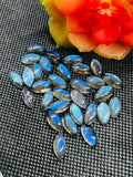 Labradorite Marquise 7X14MM,Natural Blue Fire Cabs , Gemstone cabs, pack of 5 pc,