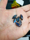 Labradorite Marquise Cabs. Size 7X16MM Natural Blue Fire Cabs , Gemstone cabs, pack of 6 pc, code M5