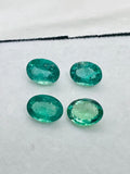 4 Pc.Emerald 6X8 MM Oval Faceted Cut  - Pack of 4 Pcs - Natural Emerald Cut loose Stone  - Origin Zambia, 4 carat weight