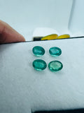 4 Pc.Emerald 6X8 MM Oval Faceted Cut  - Pack of 4 Pcs - Natural Emerald Cut loose Stone  - Origin Zambia, 4 carat weight