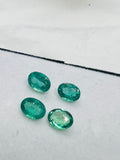 4 Pc.Emerald 6X8 MM Oval Faceted Cut  - Pack of 4 Pcs - Natural Emerald Cut loose Stone  - Origin Zambia, 4 carat weight