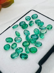 Emerald 5X7 MM Oval Faceted Cut  - Pack of 1 Pcs - Natural Emerald Cut loose Stone  - Origin Zambia