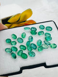 2Pc. Emerald 5X7 MM Oval Faceted Cut  - Pack of 2 Pcs - Natural Emerald Cut loose Stone  - Origin Zambia