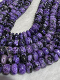 Charoite Roundel 10MM Beads  Length 16" • Charoite roundel Beads • 100% Natural Charoite Beads, origin Russia, Quality AA