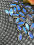 Labradorite Marquise 7X14MM,Natural Blue Fire Cabs , Gemstone cabs, pack of 5 pc,