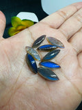 Labradorite Marquise Cabs. Size 6X18MM Natural Blue Fire Cabs , Gemstone cabs, pack of 8 pc, code M6