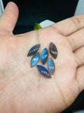 Labradorite Marquise Cabs. Size 7X16MM Natural Blue Fire Cabs , Gemstone cabs, pack of 6 pc, code M5