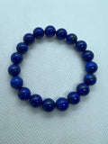 Lapis 10 MM Bracelet , Beautiful Blue Bracelet, Natural Lapis Round Beaded Bracelet , Gemstone beads Code #1