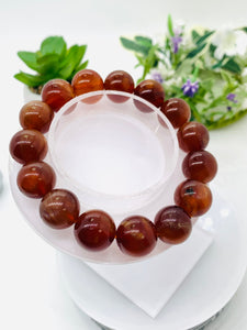 Andesine Bracelet  Code# A21 - Size 14 mm - AAA Quality length 7.5 Inch Origin Tibet - Natural Andesine Round Bracelet