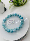 Larimar Bracelet 9.50 mm size Code# C7 • AAA Quality • Origin Dominican Republic • Natural Larimar Round bracelet- Length 7 Inch