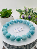 Larimar Bracelet 12.50 mm size Code# C17 • AAA Quality • Origin Dominican Republic • Natural Larimar Round bracelet- Length 8 Inch