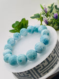 Larimar Bracelet 14.50 mm size Code# C20 • AAA Quality • Origin Dominican Republic • Natural Larimar Round bracelet- Length 8 Inch