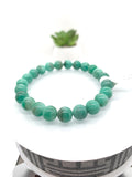 Emerald  Round Bracelet - 8 mm Size - Code #4  - Precious gemstone - Natural Emerald Bracelet - Length 7.5 Inch - Stretch Cord