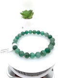 Emerald  Round Bracelet - 8 mm Size - Code #5  - Precious gemstone - Natural Emerald Bracelet - Length 7.5 Inch - Stretch Cord