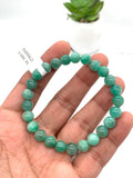 Emerald  Round Bracelet - 8 mm Size - Code #6  - Precious gemstone - Natural Emerald Bracelet - Length 7.5 Inch - Stretch Cord